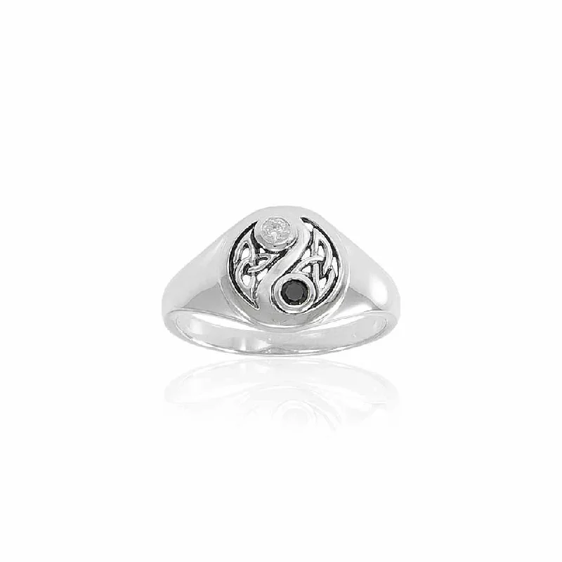 Celtic Knot Yin Yang Ring TRI1537