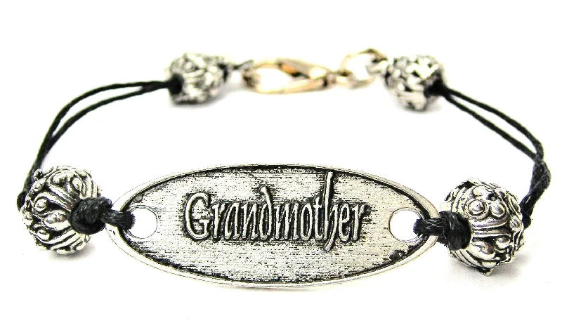 Grandmother Black Cord Connector Bracelet