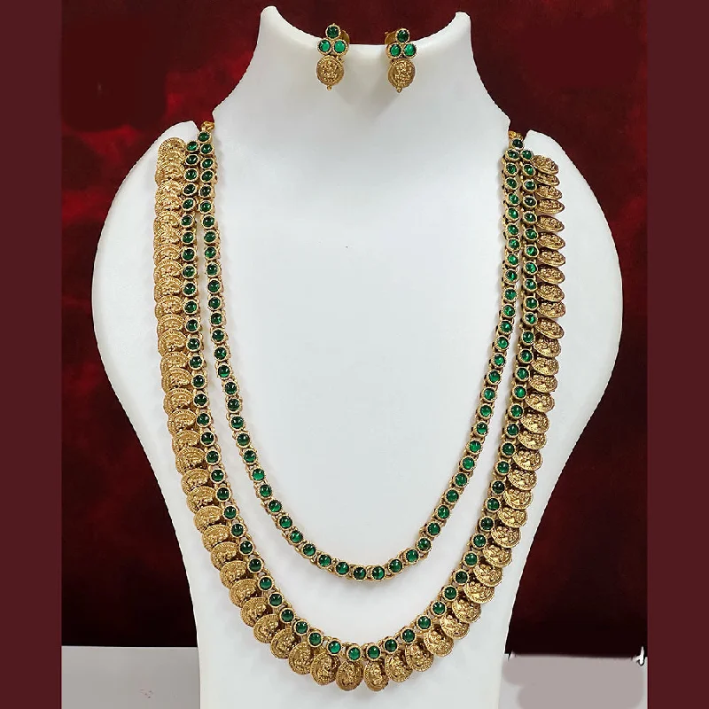 Diksha Collection Gold Plated Long Necklace Set