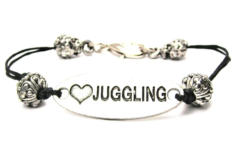 Love Juggling Black Cord Connector Bracelet