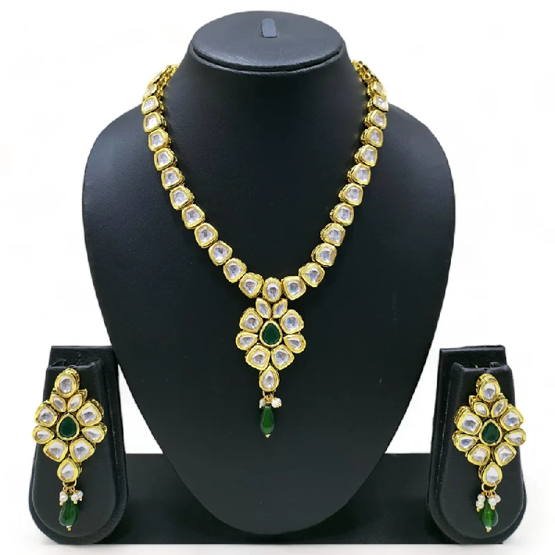 Gehana Mahal Gold Plated Kundan Necklace Set