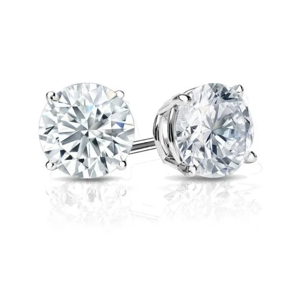 Auriya 14k Gold GIA Certified 4.50 ct. TDW Round Diamond Stud Earrings