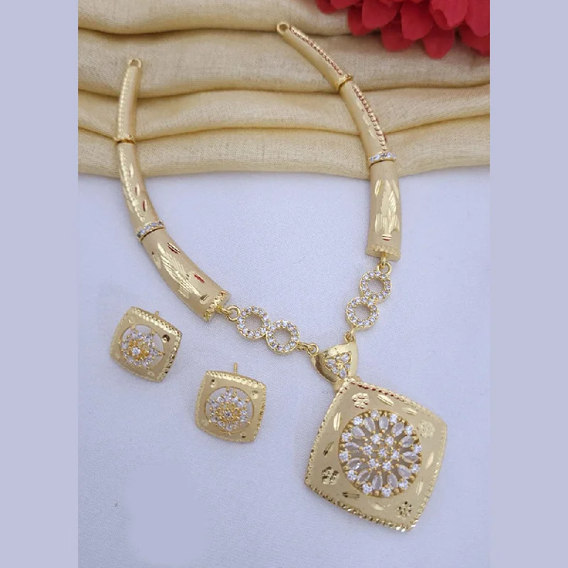 FS Collection Gold Plated Austrian Stone Necklace Set