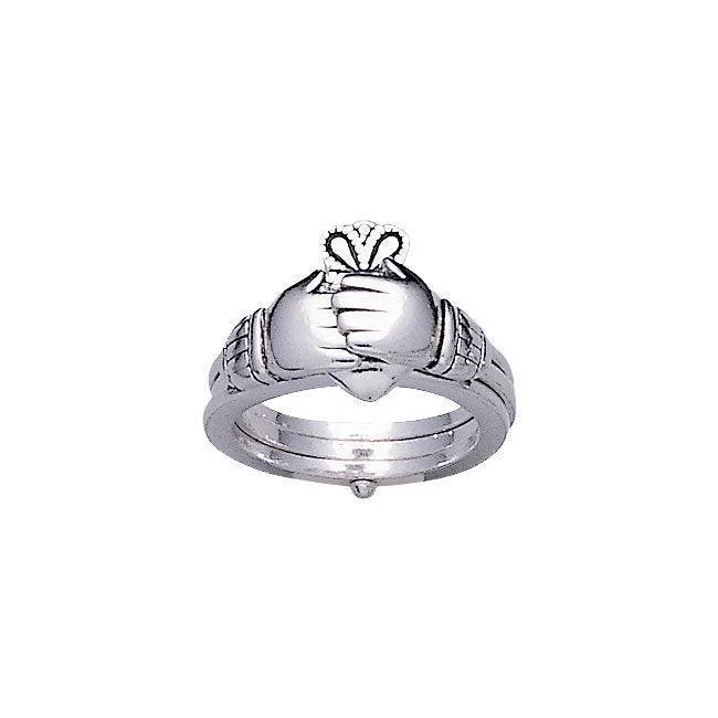 Irish Claddagh Silver Opened Friendship Ring TR1184