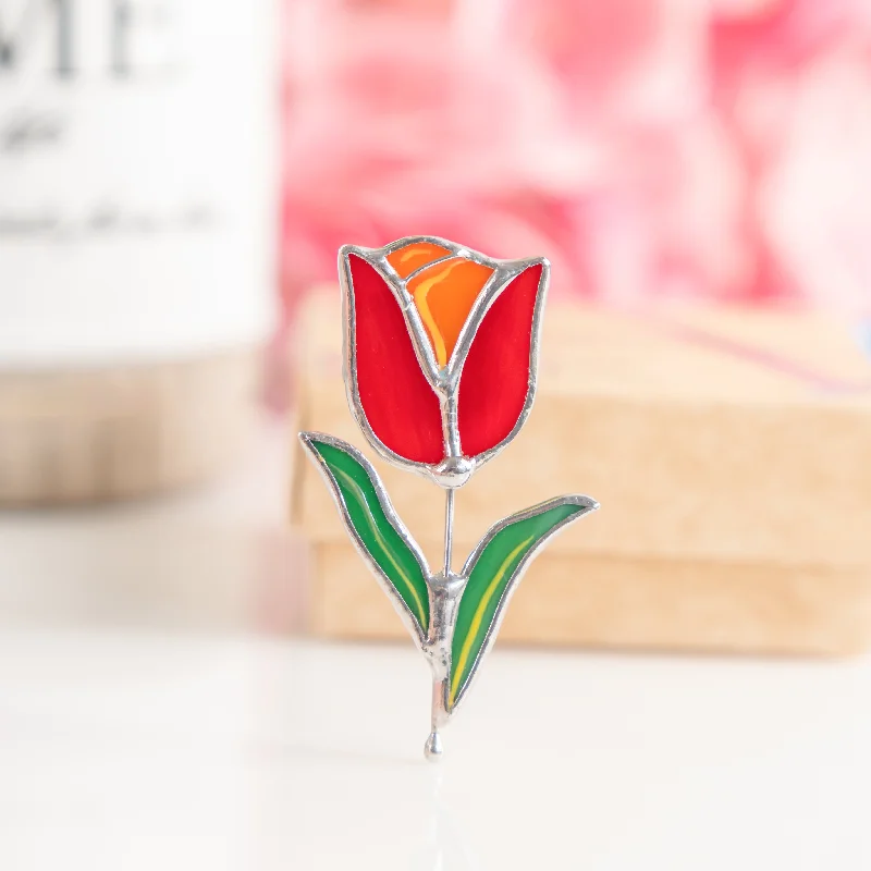 Red Flower Brooch