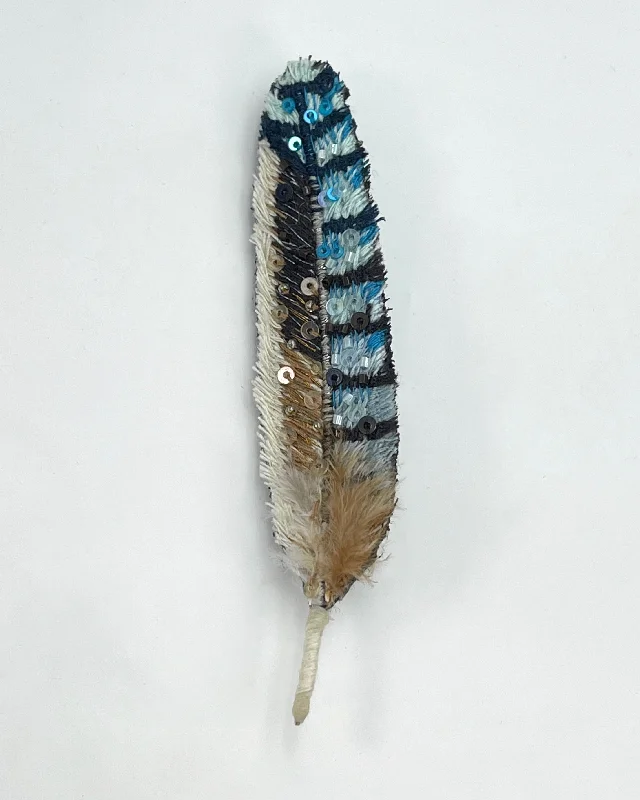 Eurasian Jay Feather Brooch