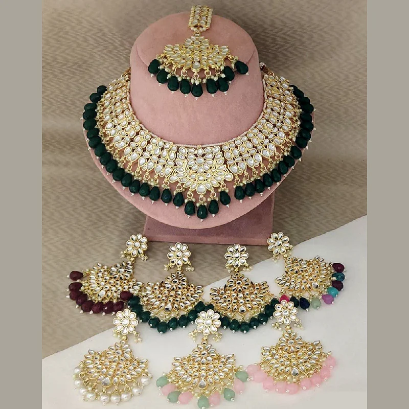 Rani Sati Jewels Gold Plated Kundan Choker Necklace Set