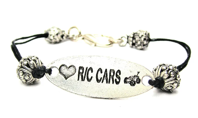 Love R/C Cars Black Cord Connector Bracelet