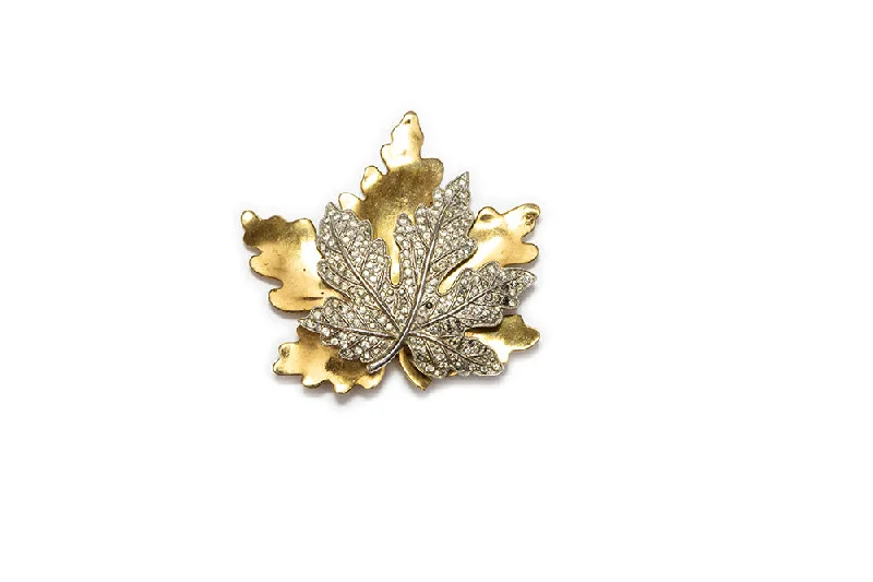 McCLELLAND BARCLAY Large Maple Leaf with Diamanté Brooch