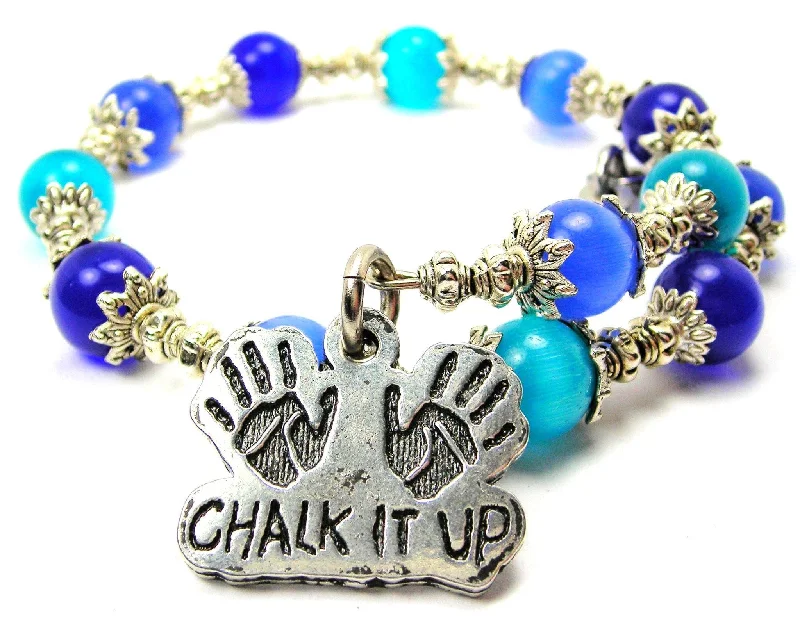 Chalk It Up Cat's Eye Beaded Wrap Bracelet