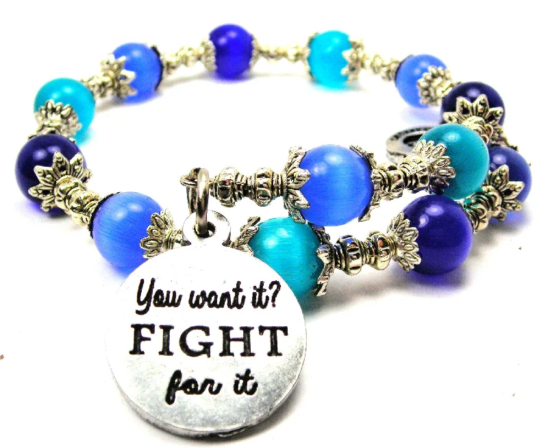 You Want It Fight For It Cat's Eye Beaded Wrap Bracelet