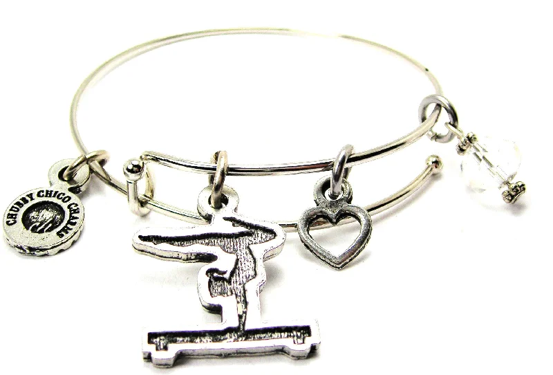 Female Gymnast On Beam Bangle Bracelet