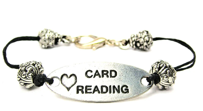 Love Card Reading Black Cord Connector Bracelet