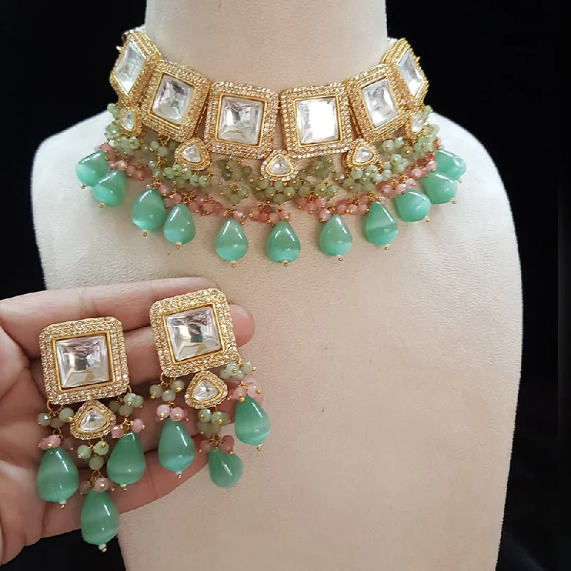 Shubhratnam Jewellers Gold Plated Kundan Necklace Set