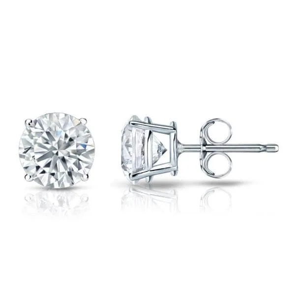 Auriya Platinum GIA Certified 3.50-Carat TDW Round Diamond Stud Earrings