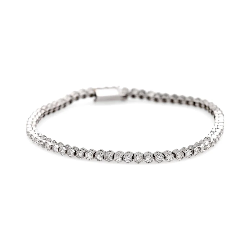 Art Deco Inspired Diamond Platinum Tennis Bracelet