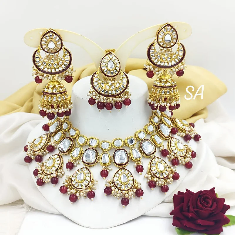 Manisha Jewellery Gold Plated Kundan Necklace Set