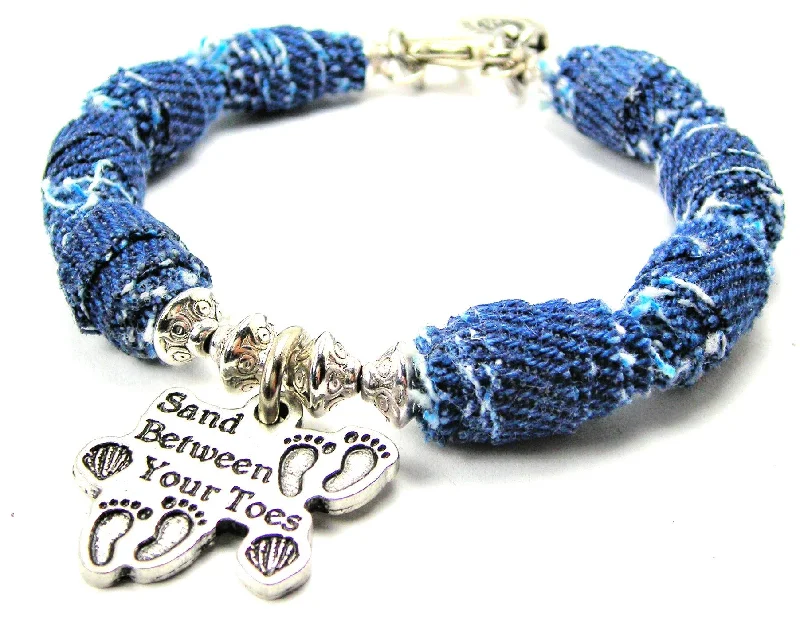 Sand Between Your Toes Blue Jean Beaded Toggle Bracelet