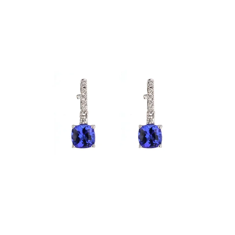 Tanzanite & Diamond Drop Earrings