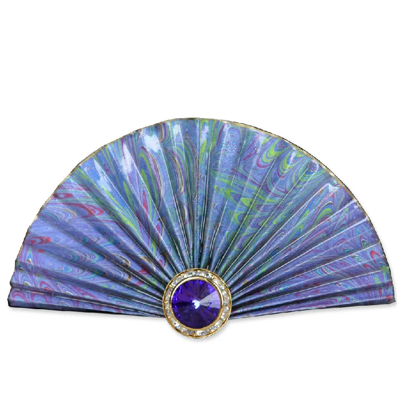 Lavender/Green Fan Brooch