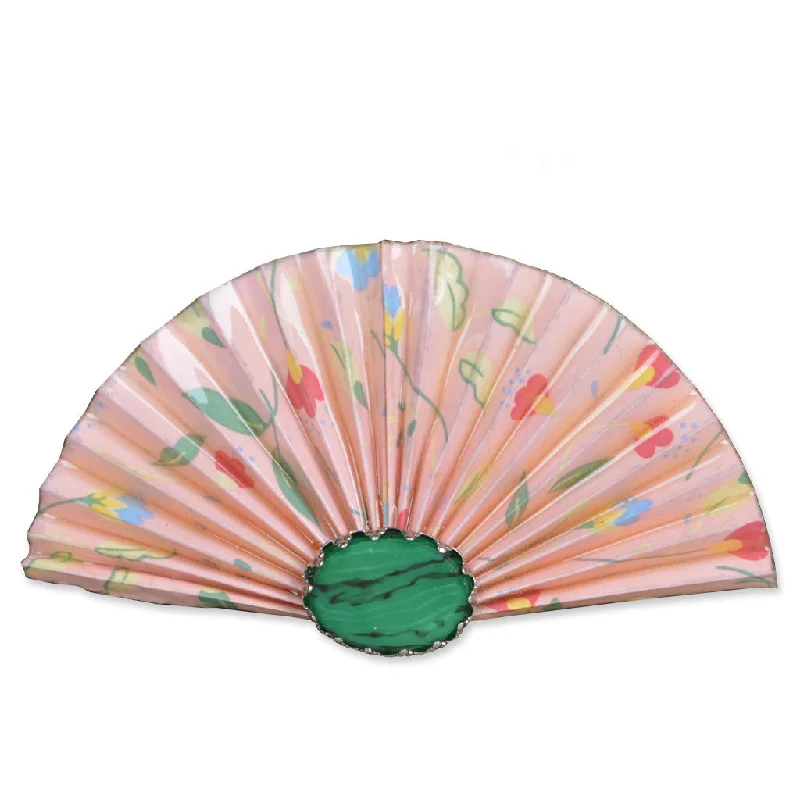 Pink/Green Fan Brooch