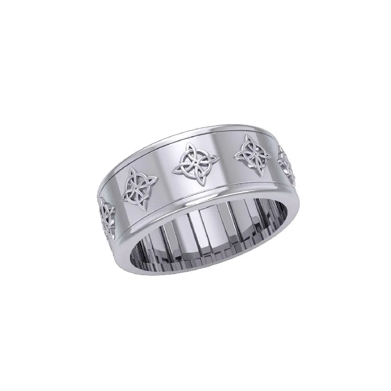 Celtic Quaternary Knot Spinner Ring TR3812