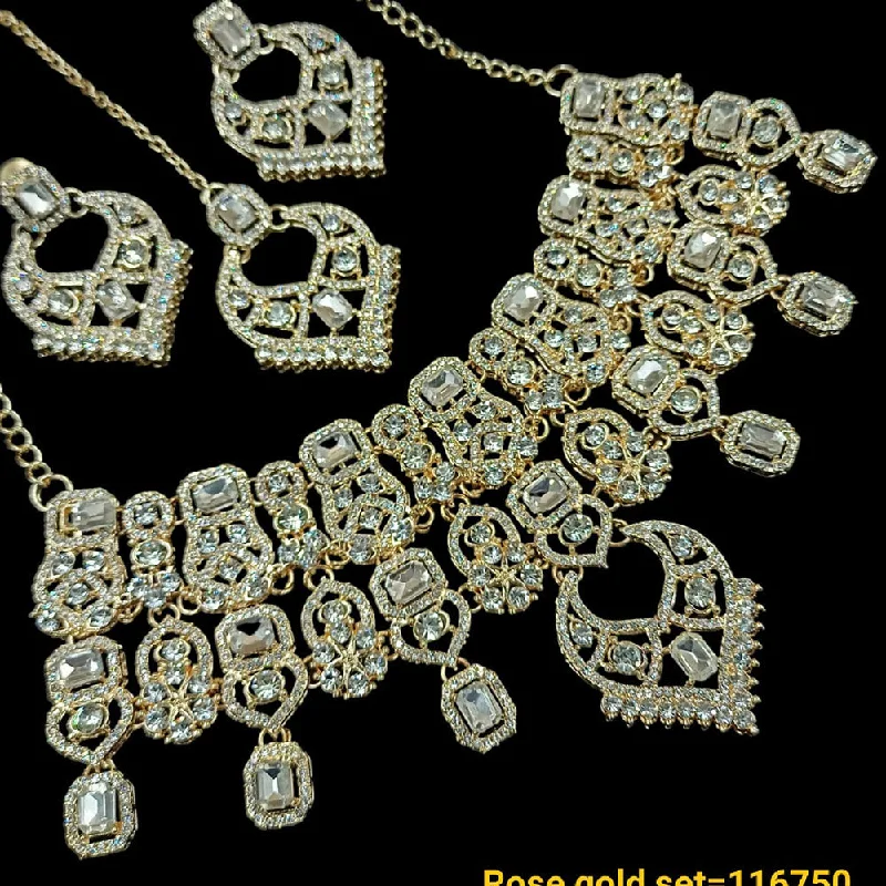 Padmawati Bangles Gold Plated AD Choker Necklace Set