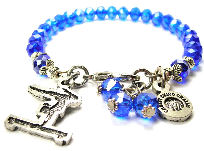 Gymnast On Balance Beam Splash Of Color Crystal Bracelet