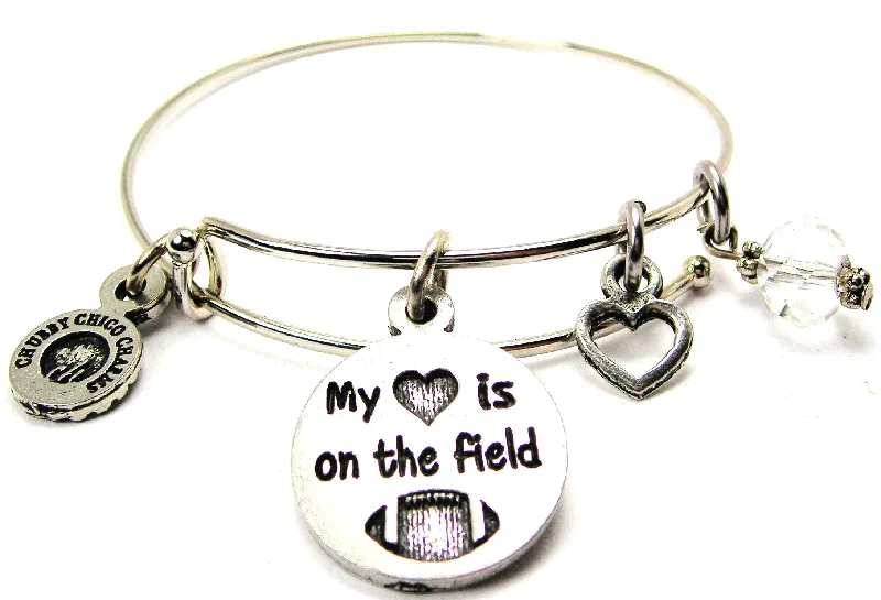 My Heart Is On The Field  Bangle Bracelet